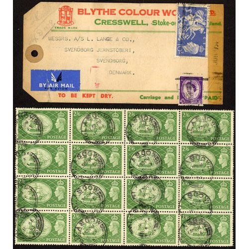 1337 - 1952-53 BALANCE OF PARCEL ITEMS inc. three tags registered from St Albans with red 