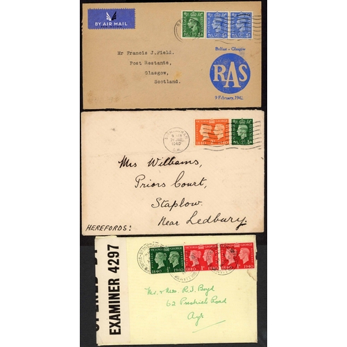 1339 - INLAND MAIL MIX: A box file containing 1940-49 display collection of inland mail inc. 1943 pair envs... 