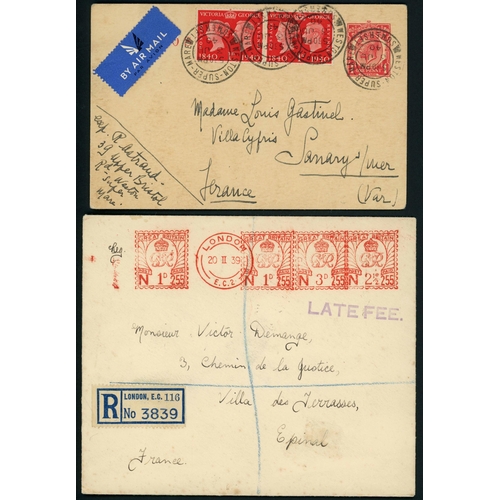 1344 - TO FRANCE & MONACO - EXPRESS, REGISTERED, RETURN TO SENDER, ETC: 1938-57 group inc. 1939 env. regd f... 