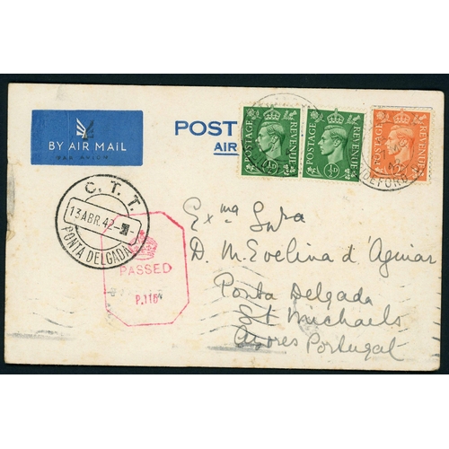 1351 - TO PORTUGAL, SPAIN, GREECE, RHODES, CYPRUS, CAPE VERDE, AZORES, CANARY ISLANDS & MALTA: 1937-52 grou... 