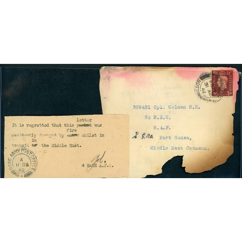 1362 - TO EAST AFRICA - SUDAN, MADAGASCAR, LOURENCO MARQUES, ETC.: 1938-55 group inc. 31 Aug. 1942 env. (bu... 