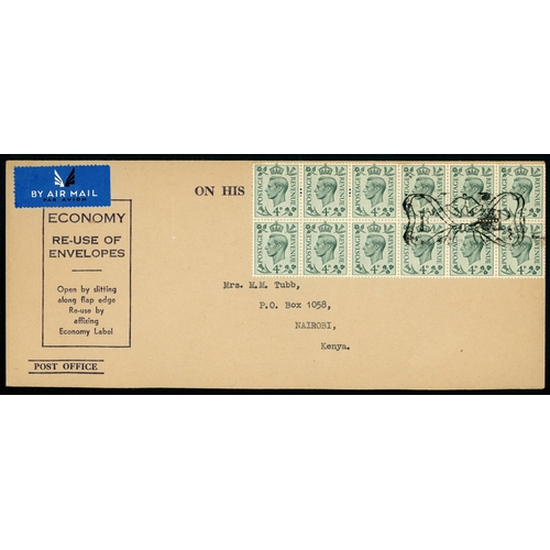 1363 - TO K.U.T. INC. SOME LARGE KGVI BLOCKS, ETC.: 1939-54 (mostly WWII period) group inc. 20 Apr. 1943 en... 