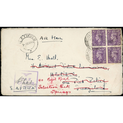 1365 - TO SOUTHERN AFRICA - RHODESIA, NYASALAND, BASUTO, BECHUANALAND, SWAZILAND, ETC.: 1939-53 (mainly pos... 