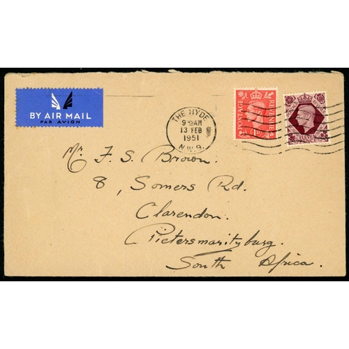 1365 - TO SOUTHERN AFRICA - RHODESIA, NYASALAND, BASUTO, BECHUANALAND, SWAZILAND, ETC.: 1939-53 (mainly pos... 