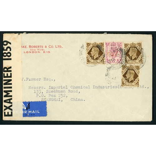 1368 - TO CHINA INC. H.K., SHANGHAI & INDO-CHINA: 1937-53 (mostly pre/post-war) inc. 13 Jan. 1948 airmail e... 