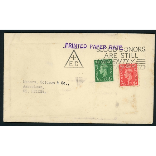 1374 - TO ATLANTIC ISLANDS - FALKLANDS, AZORES & ST. HELENA: 1939-52 group inc. 25 Feb. 1949 env. from Norw... 