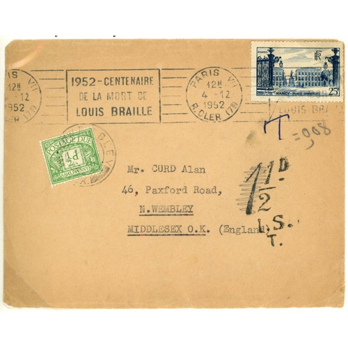 1381 - POSTAGE DUE COVERS - INTERNAL & FOREIGN: 1947-51 group of internal mail (7) or mail to/from GB displ... 