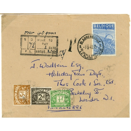 1381 - POSTAGE DUE COVERS - INTERNAL & FOREIGN: 1947-51 group of internal mail (7) or mail to/from GB displ... 