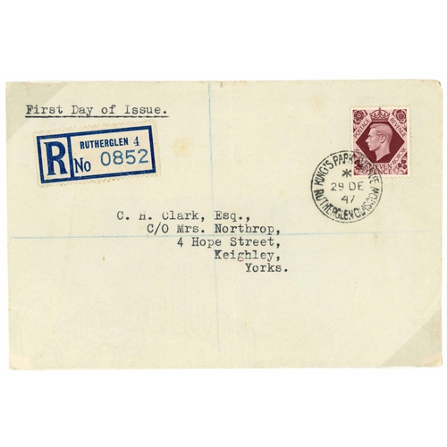 1391 - 11d VALUE/RATES ON COVERS: 25 Mar. 1953 parcel tag from Sandon(?) to London with v. rare 11d Plum pr... 