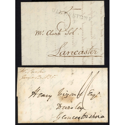 1667 - COACH ROUTE ACROSS ULVERSTON SANDS, RETURNED MAIL, ETC.: A small set of 1807-46 mail on display page... 