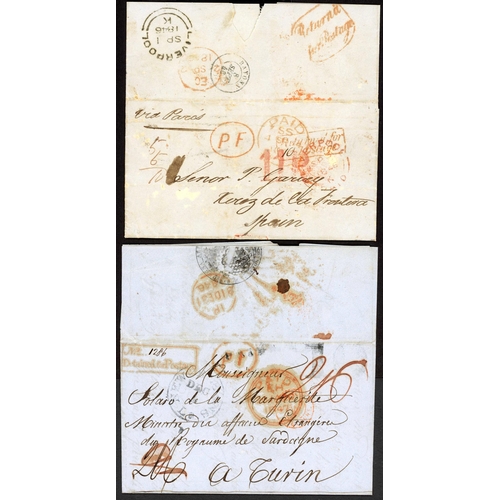 1667 - COACH ROUTE ACROSS ULVERSTON SANDS, RETURNED MAIL, ETC.: A small set of 1807-46 mail on display page... 