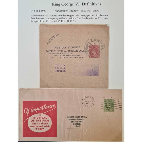 1338 - INLAND PRINTED MATTER MAIL MIX: A box file containing 1937-55 (mainly early 1940s) display collectio... 