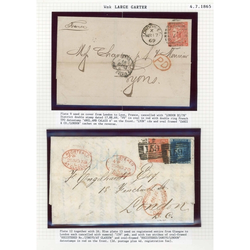 1007 - 1865-73 4d VERMILION COLLECTION with plates 7 (3, inc. AF marginal unused), 8 (4, inc. two on  cover... 