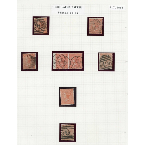 1007 - 1865-73 4d VERMILION COLLECTION with plates 7 (3, inc. AF marginal unused), 8 (4, inc. two on  cover... 