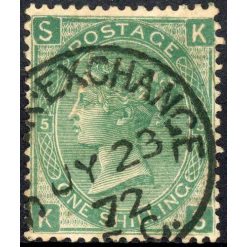 1019 - 1872 1/- GREEN PLATE 5 - 