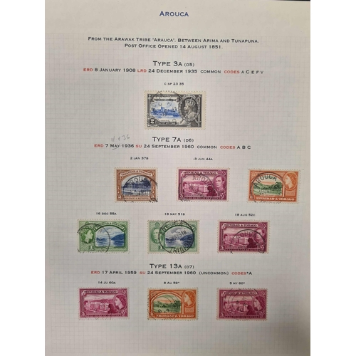 104 - ** THE VILLAGE POSTMARKS OF TRINIDAD & TOBAGO A-O: An album containing a well written-up collection ... 