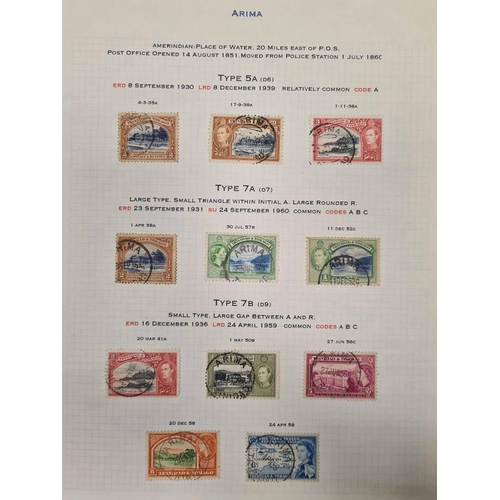 104 - ** THE VILLAGE POSTMARKS OF TRINIDAD & TOBAGO A-O: An album containing a well written-up collection ... 