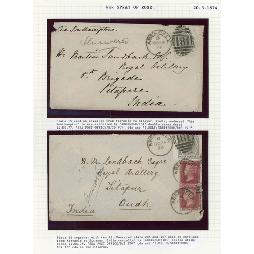 1062 - 1874-80 SPRAY OF ROSE WATERMARK 6d GREY GROUP with plates 13 (3), 14 (3), 15 (2), 16 & 17 fine used.... 