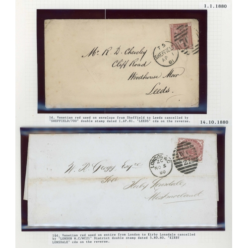 1082 - 1880-81 ISSUES inc. 1881 ½d to 5d (2). Covers inc. 5 Nov. 1880 E from London to Kirby Lonsdale with ... 