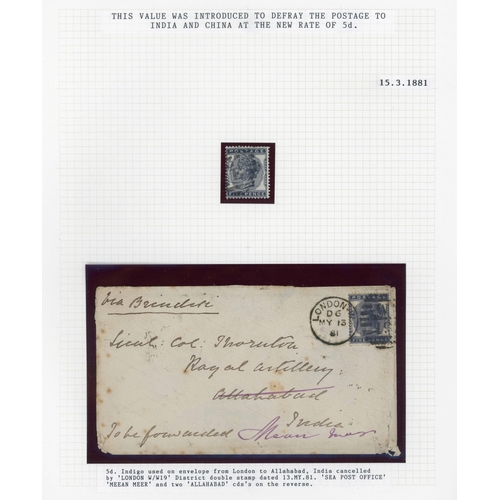 1082 - 1880-81 ISSUES inc. 1881 ½d to 5d (2). Covers inc. 5 Nov. 1880 E from London to Kirby Lonsdale with ... 