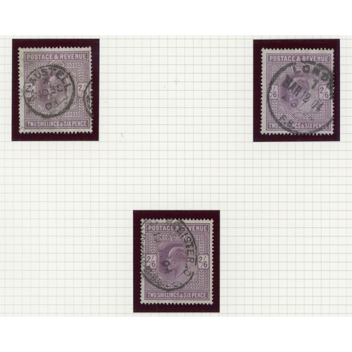 1129 - 1902-10 DE LA RUE SELECTION with ordinary paper 2/6d three used.  5/- (4, inc. one mint) and 10/-. A... 