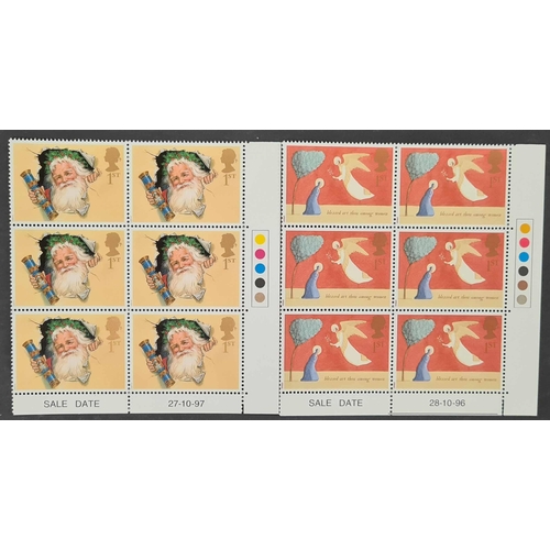 1215 - CORNER BLOCKS x6 SPECIAL ISSUES & CHRISTMAS, 1979-1998 & LARGER BLOCKS/PART SHEETS: A shoe-box conta... 