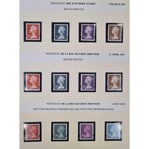 1252 - MACHIN DEFINITIVE VALUES - SINGLES, BOOKLET PANES, STRIPS & BLOCKS: An Exeter album, loose album pag... 