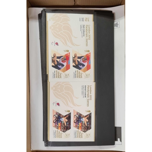 1261 - LONDON 2012 OLYMPIC & PARALYMPIC GAMES: A shoe box containing two full set of Paralympic Gold Medal ... 