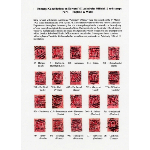 1309 - ** KEVII ARMY & ADMIRALTY OFFICIAL OVERPRINTS: Collection on display sheets of KEVII ½d (5) & 1d (23... 