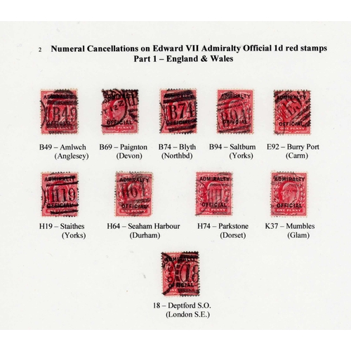 1309 - ** KEVII ARMY & ADMIRALTY OFFICIAL OVERPRINTS: Collection on display sheets of KEVII ½d (5) & 1d (23... 