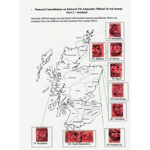 1309 - ** KEVII ARMY & ADMIRALTY OFFICIAL OVERPRINTS: Collection on display sheets of KEVII ½d (5) & 1d (23... 