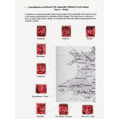 1309 - ** KEVII ARMY & ADMIRALTY OFFICIAL OVERPRINTS: Collection on display sheets of KEVII ½d (5) & 1d (23... 