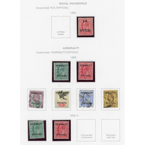 1310 - MINT & USED QV/KEVII COLLECTION ON PRINTED ALBUM LEAVES: Range of values up to 1/- across Inland Rev... 