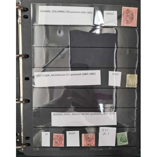 1340 - CANCELLATION COLLECTION: A binder housing a collection of single stamps and some pieces with cancell... 