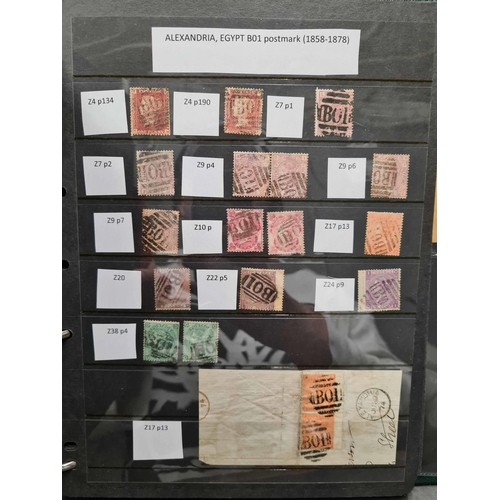 1340 - CANCELLATION COLLECTION: A binder housing a collection of single stamps and some pieces with cancell... 