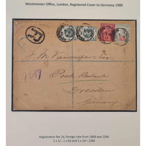 1344 - QV POSTAL HISTORY: Two binders with a representative collection of primarily QV period cards & cover... 