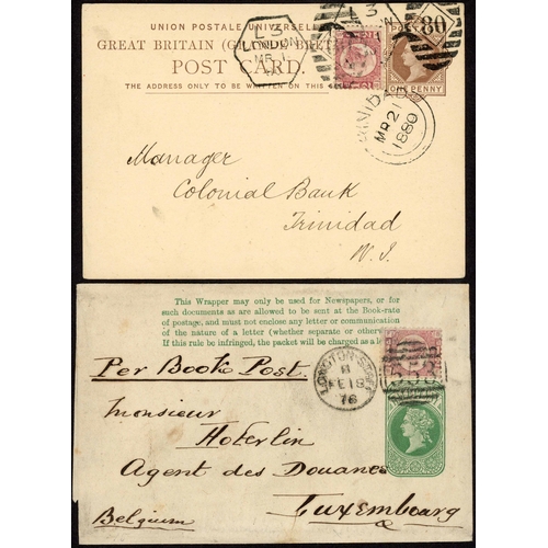 1345 - BOOK POST, ETC.: 11 Nov. 1873 a small box env. made of thick card bearing single ½d adhesives used f... 