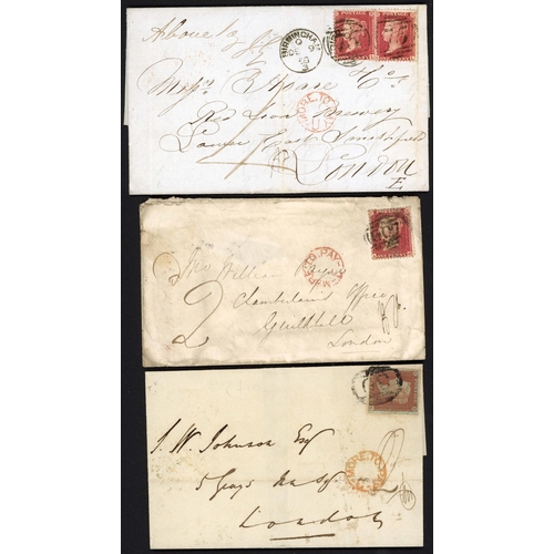 1373 - POSTAGE DUE & INSTRUCTIONAL HANDSTAMPS, ETC. inc. EL registered from London to Liverpool with red fr... 