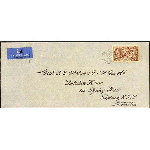 1377 - 1928-31 SMALL SELECTION with 29 Aug. 1928 env. Catapult Air Mail from London 