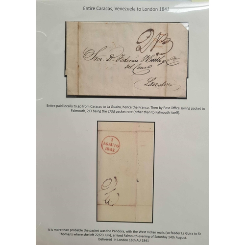 1386 - POSTAL HISTORY COLLECTION 1799-1863; A neatly written up collection in a lever arch file with an ass... 