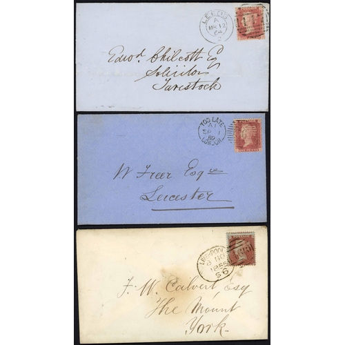 1399 - 1859-72 COVERS WITH VARIOUS CANCELLATIONS inc. fine Azemars (7, inc. one 1d pink env.), spoon duplex... 