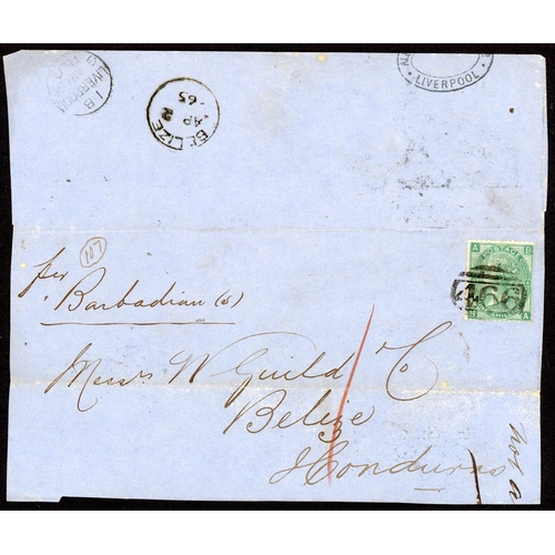 1473 - 1/- GREEN TO HONDURAS WITH 