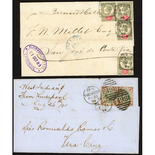 1496 - VENEZUELA, COSTA RICA & MEXICO - MAILS EX LANCASHIRE AT THE 4d RATE: 1882-1891 inc. 1882 EL (Bill of... 