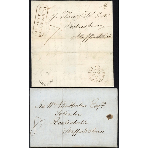 1602 - NEWPORT - MISSENT, 4d POST,  LOCAL 1d RATE, ETC.: 1811-1839 group with 1811 part E to Carnarvon with... 