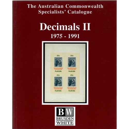 200 - THE AUSTRALIAN COMMONWEALTH SPECIALISTS' CATALOGUE - DECIMALS vols. 1-3 published by Brusden-White (... 