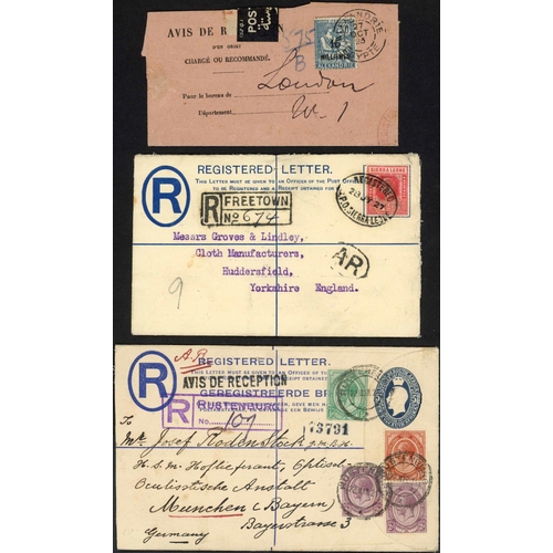 260 - AFRICA - PRE WWII COVERS (+ AZORES & INDIAN OCEAN): 1896-1940 group of covers & forms inc. 1896 p.st... 