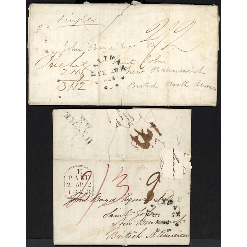 264 - MISCELLANY INC. 18th/19th C. TRANSATLANTIC PACKET MAIL, MISSENT TO SEAPOST OFFICE MAIL, IONIAN ISLAN... 