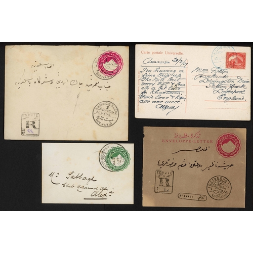 265 - NORTH AFRICA - EGYPT, SUDAN, ALGERIA, TUNIS: 1841-c.1960 mixture of mainly Egypt p.stat. envs., comm... 