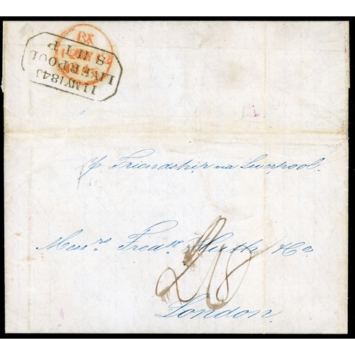 322 - SIERRA LEONE TO LONDON: Sep. 1846 EL Sierra Leone to London endorsed p Friendship via Liverpool from... 