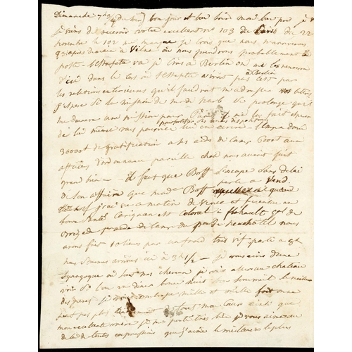 380 - THE RETREAT - FRENCH OFFICER'S LETTER SENT WHILE SUFFERING FROSTBITE DURING THE MARCH FROM 